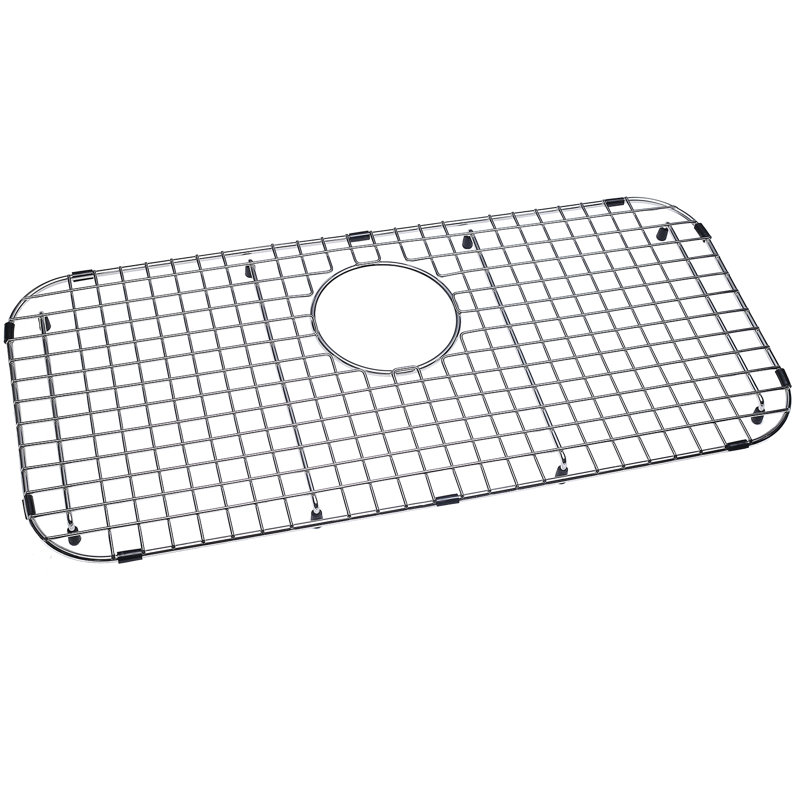 Grille d'évier en acier inoxydable robuste à drain arrière 27,05 po x 12,48 po