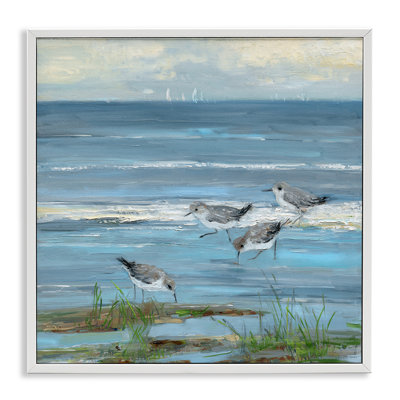 «Stepping Sandpipers Grazing», estampe numérique de Sally Swatland
