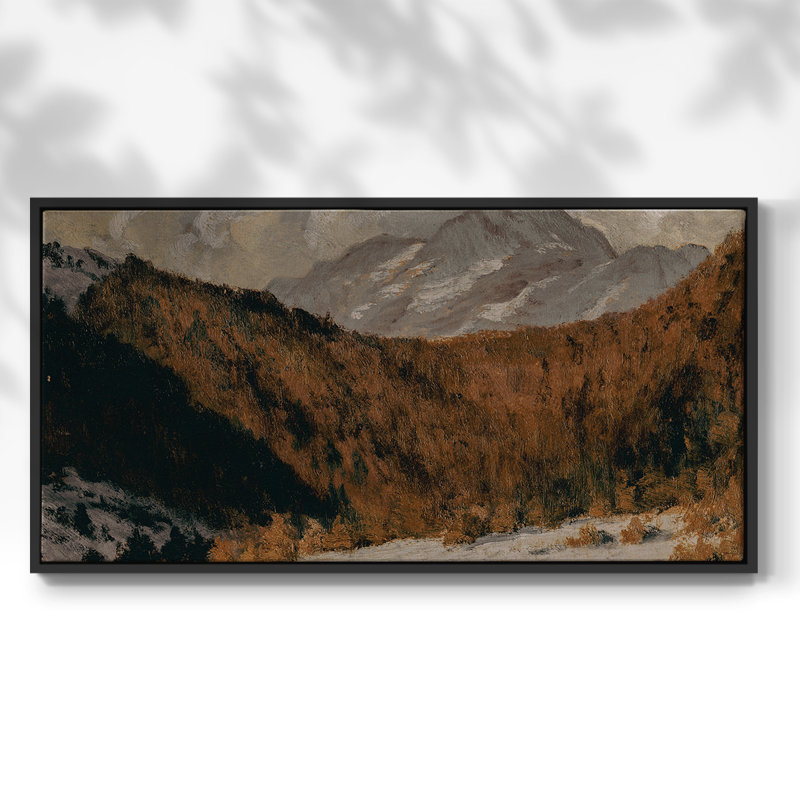 Série paysage - MCxxix - Toile tendue avec châssis encadré - Prêt à être accroché, H 21 po x l 41 po, Noir