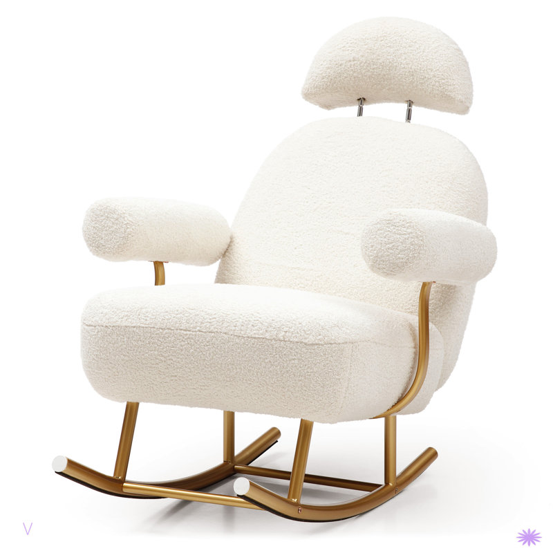 Chaise berçante moderne en sherpa et fauteuil berçant rembourré Accent