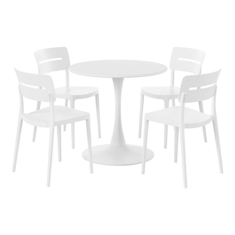 Ensemble repas extérieur pour 4 personnes, Blanc