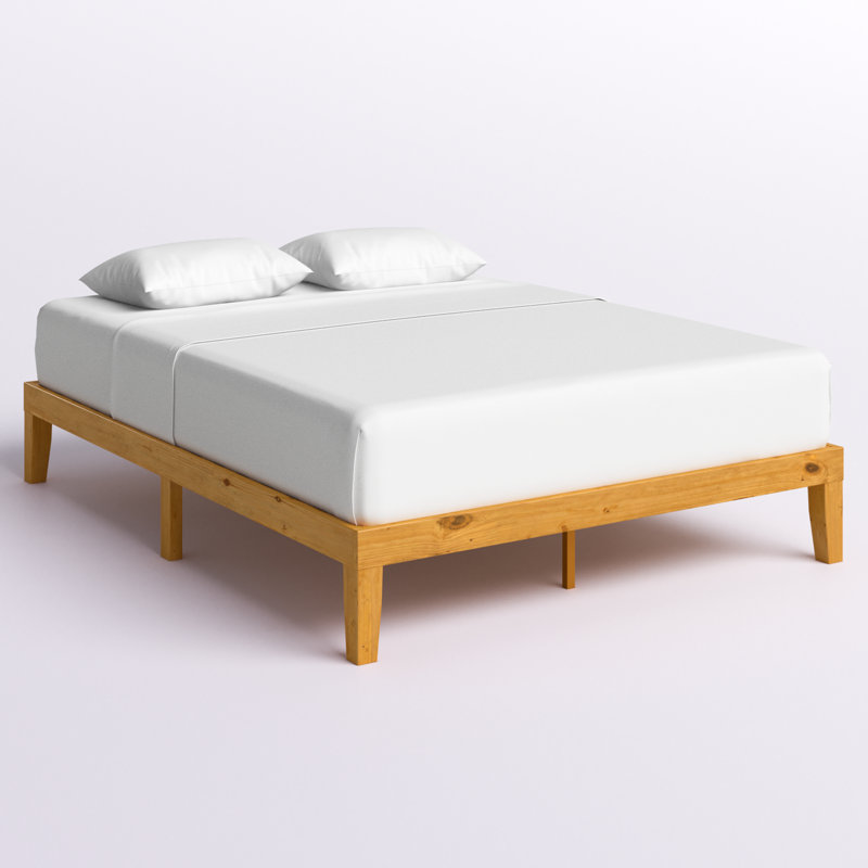 Solid Wood Platform Bed, King, Brown