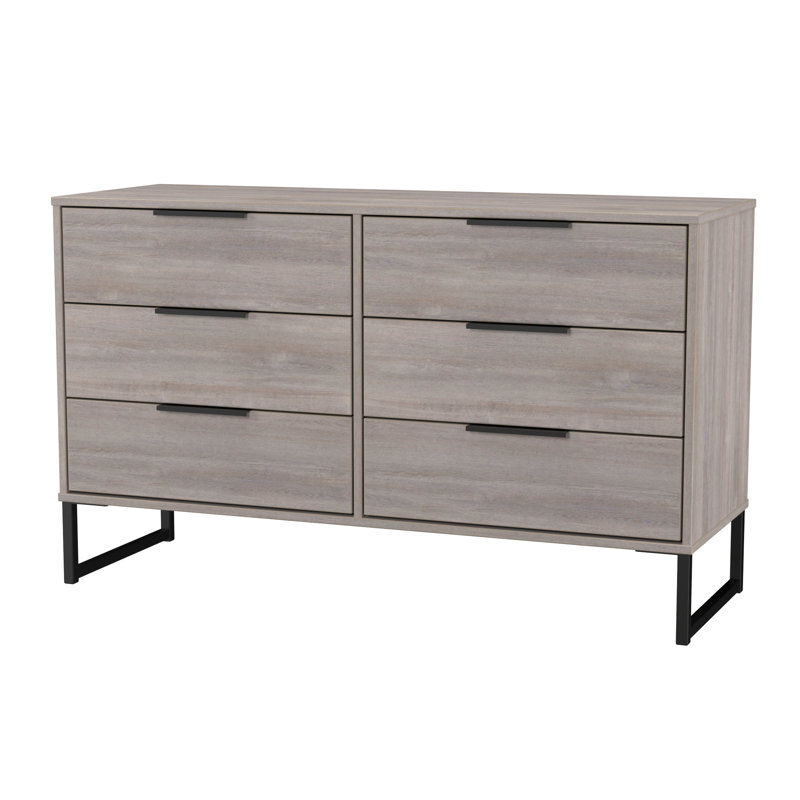 Bisceglia 115cm W 6 - Drawer Chest of Drawers, Grey