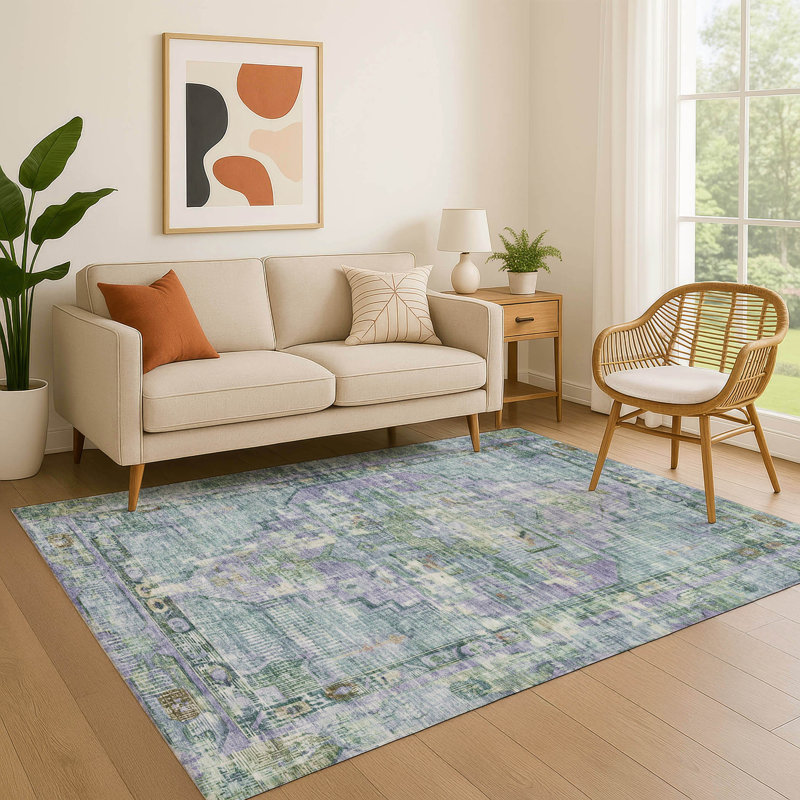 Premium Machine Washable Lubbers AMF1730 Global Rug, Rectangle 2'6" x 3'10"
