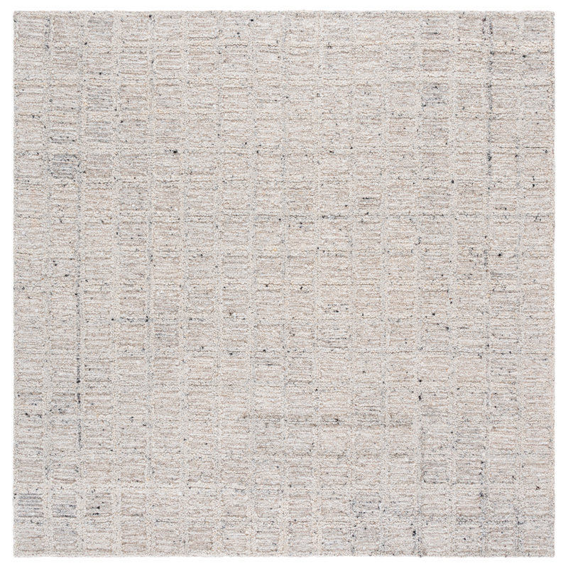 Pine 115 Hand Tufted Wool Pile Geometric Rug, Square 6'