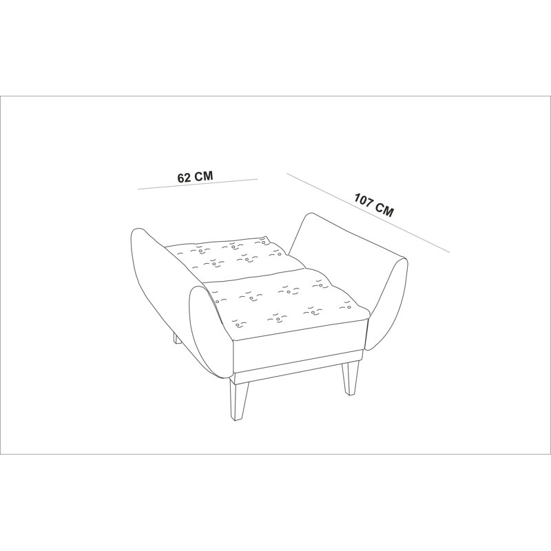 Fauteuil convertible Ailith, 100 % lin vert