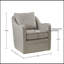 Fauteuil pivotant à siège large Brianne