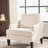  Ebern Designs 30.71"W Small Space Reading Chair Mid Century Curved Arm Linen Accent Chair-470367112