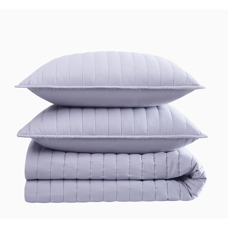 Cotton Standard Quilt, King Quilt + 2 Standard Shams, Lavender