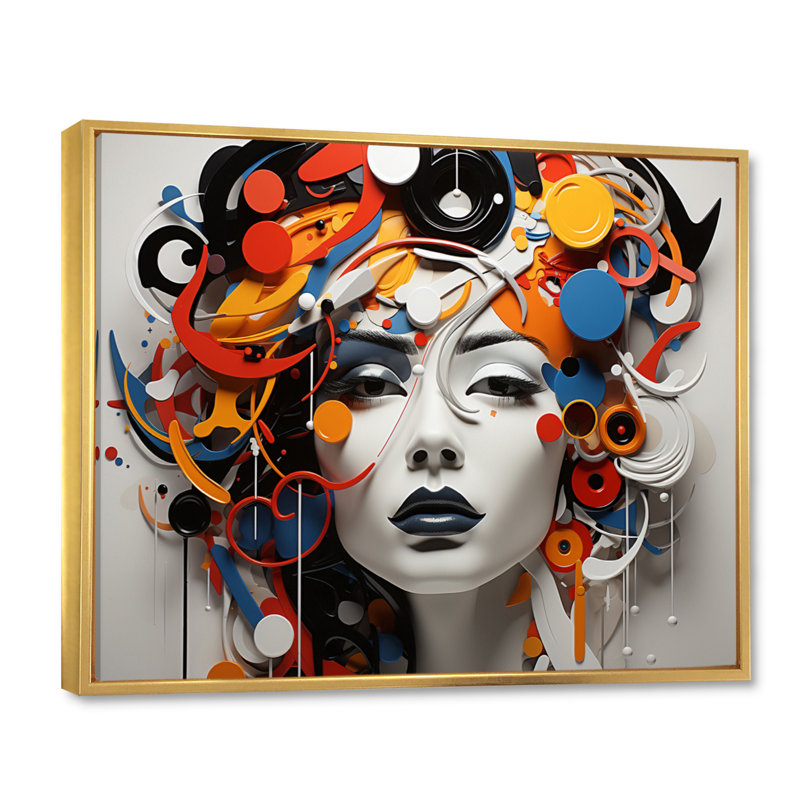 «Opt Transcendent Contrasts II», reproduction sur toile, Cadre flottant doré, H 12 po x l 20 po x P 1 po