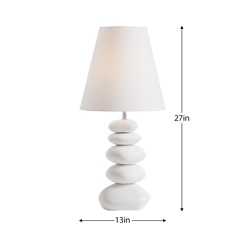 Lampe de table en céramique blanche empilée 27 pouces Oslo