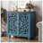 Storage Cabinet With Doors, Accent Cabinet With Walnut Top And Solid Wood Legs, Distressed Sideboard Buffet With Adjustable Shelf For Kitchen, Entryway, Living Room, Bedroom, Blue-1458179441