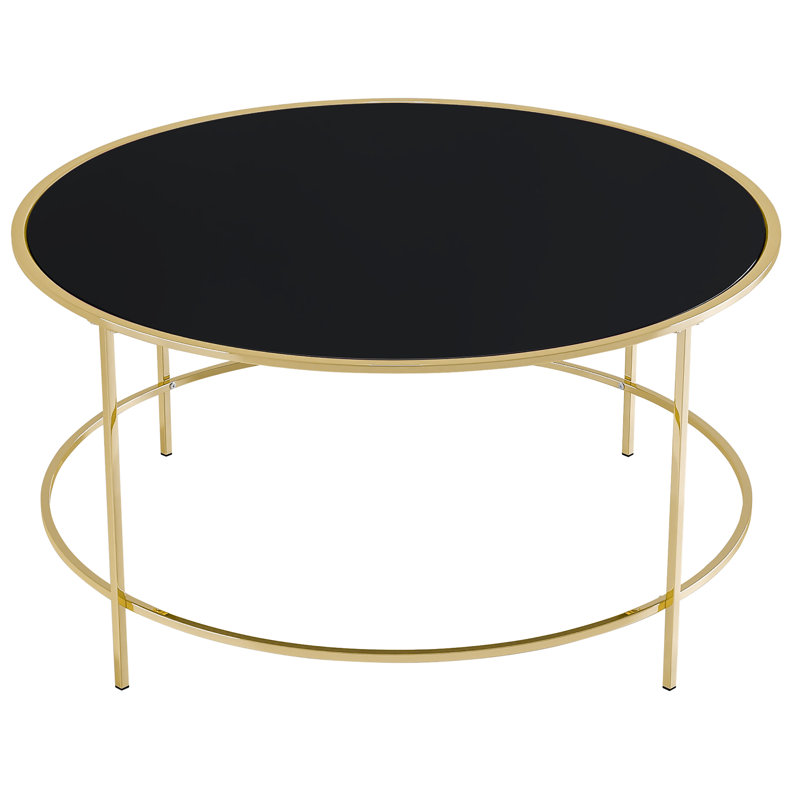 Silverlock Glass Top Single Coffee Table, Brass