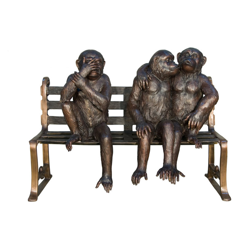 Monkey Metal Garden Statue