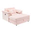Fauteuil en velours côtelé 48,48 pouces avec tabouret de rangement - rose pour le confort de la chambre à coucher
