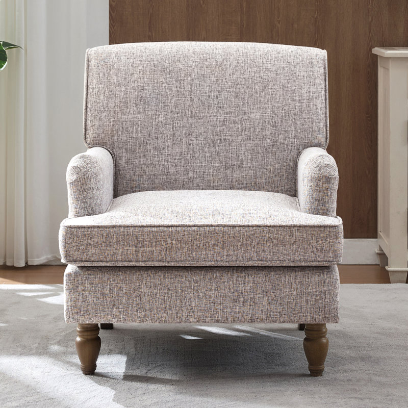 Fauteuil d'appoint ergonomique vintage en lin pour le salon et la chambre à coucher