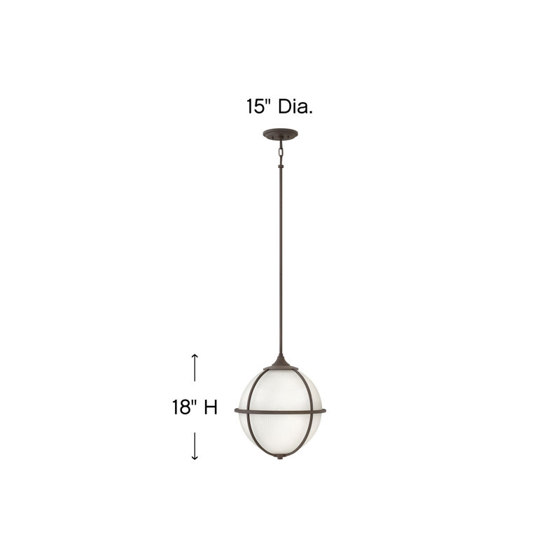 Luminaire suspendu sphère en verre 3 lumières, Bronze huilé