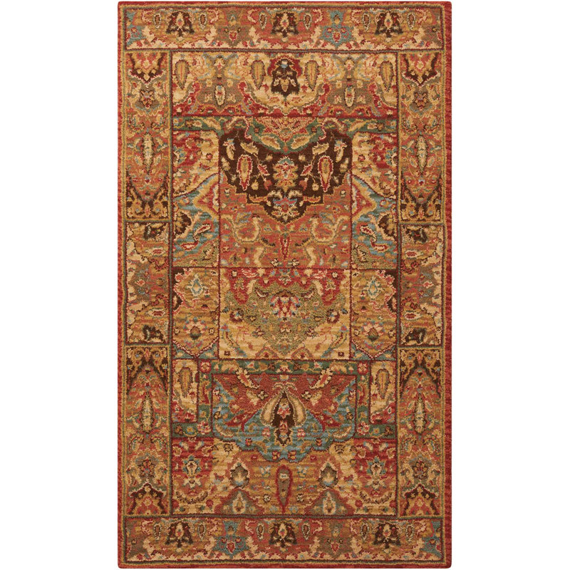 Tapis traditionnel sauge Jessika, Rectangle 2 pi 6 po x 4 pi 3 po