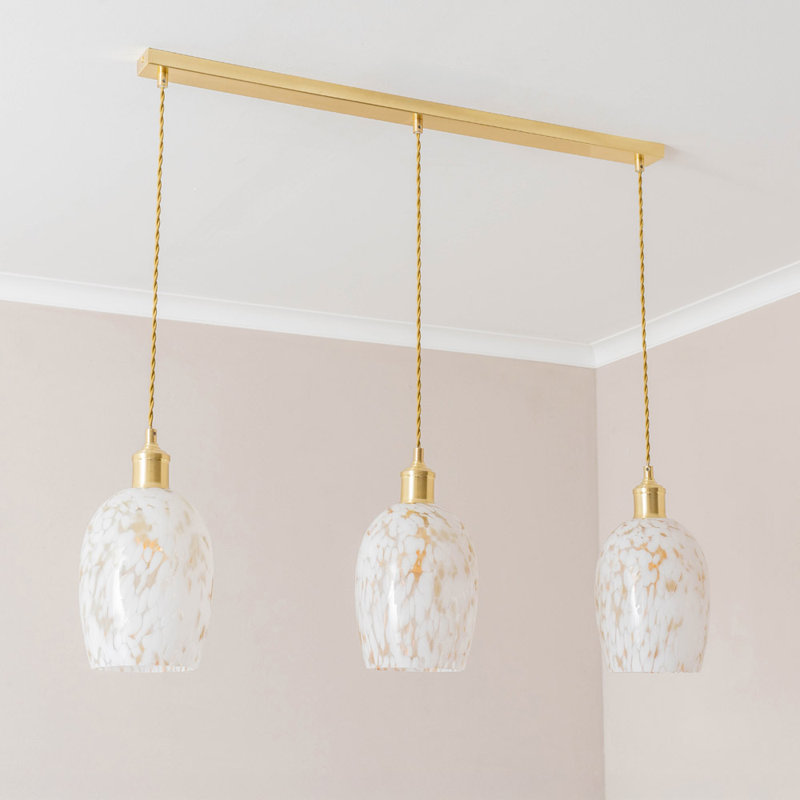 3 - Light Brushed Gold Pendant, No