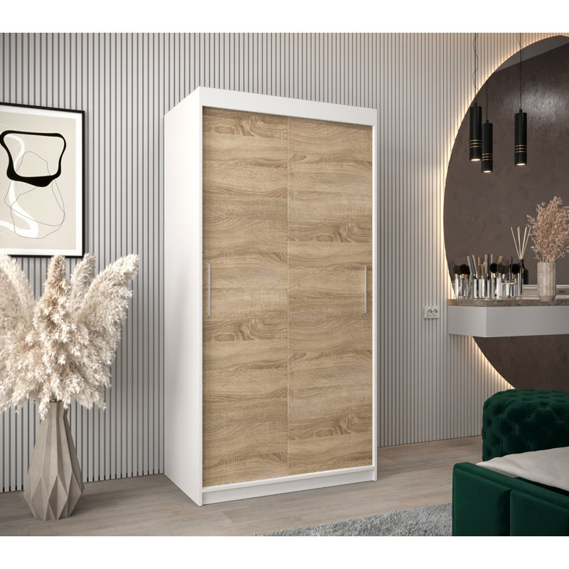 Gallipolis Manufactured Wood Wardrobe, White Matt