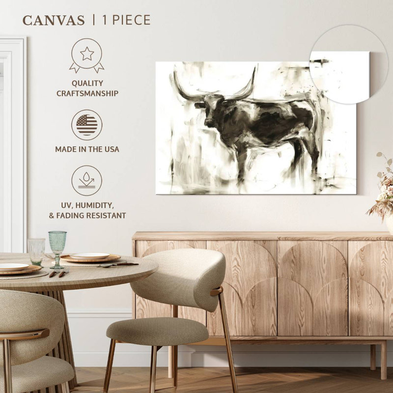 Longhorn Study I, 34" H x 51" W