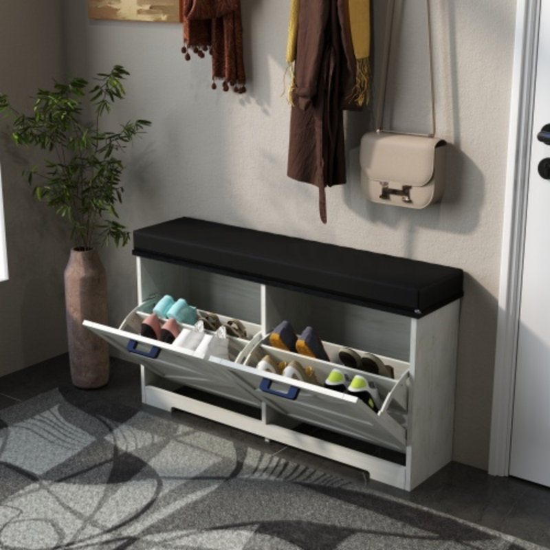 1pc, Shoe Changing Bench, Retro Home Use Shoe Changing Bench, Shoe Rack For Doorstep Entry