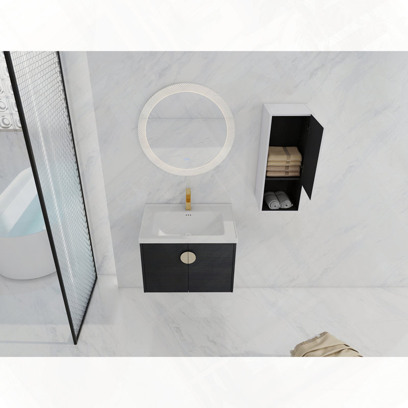Meuble-lavabo mural avec évier en céramique