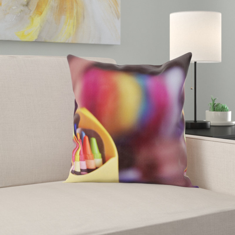 Housse et insert de coussin carré Crayons