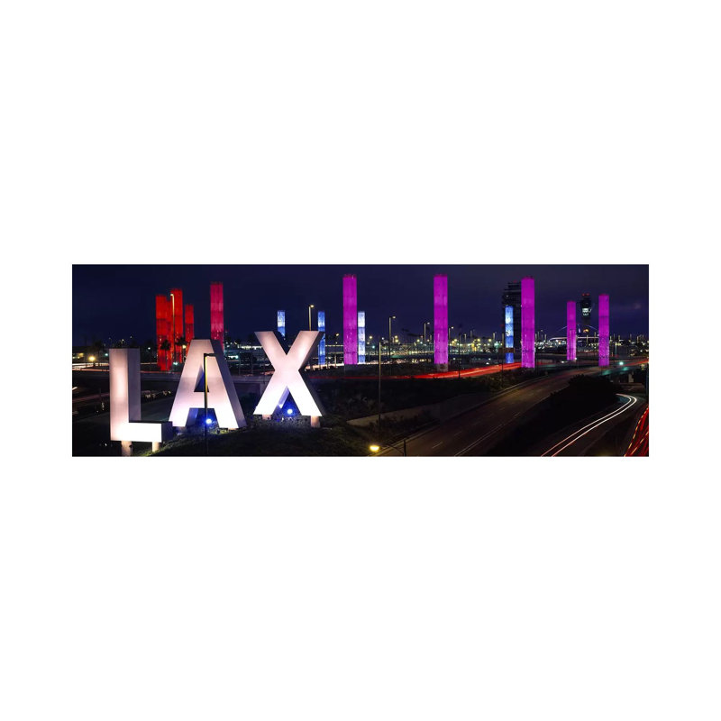 Los Angeles Intl Airport Los Angeles CA by Panoramic Images - Wrapped Canvas Panoramic Print