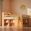 Lit mezzanine peu encombrant avec tablettes de rangement, tête de lit avec lumière DEL-123101673-123101672