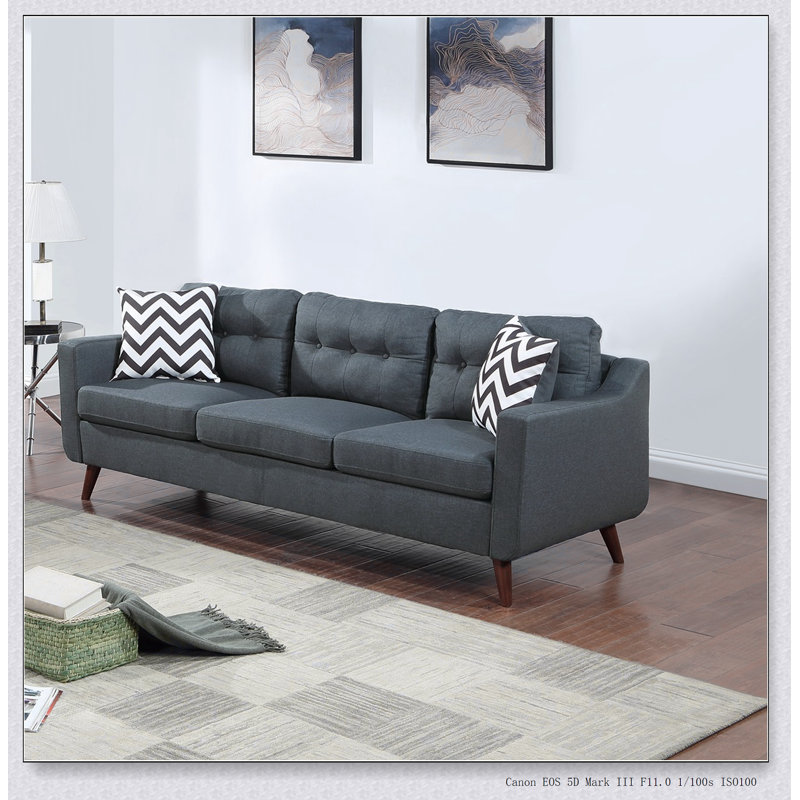 Causeuse moderne avec coussins 2 pièces Blue Grey, Bleu gris