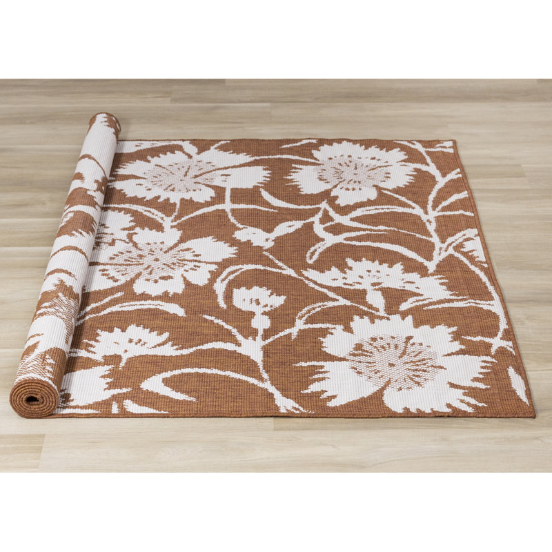 Tapis à motif floral antidérapant Zyana, Rectangle 7 pi 10 po x 11 pi 2 po