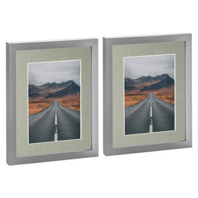 Photo Frames with 5" x 7" Mount - 8" x 10" - Grey/Grey