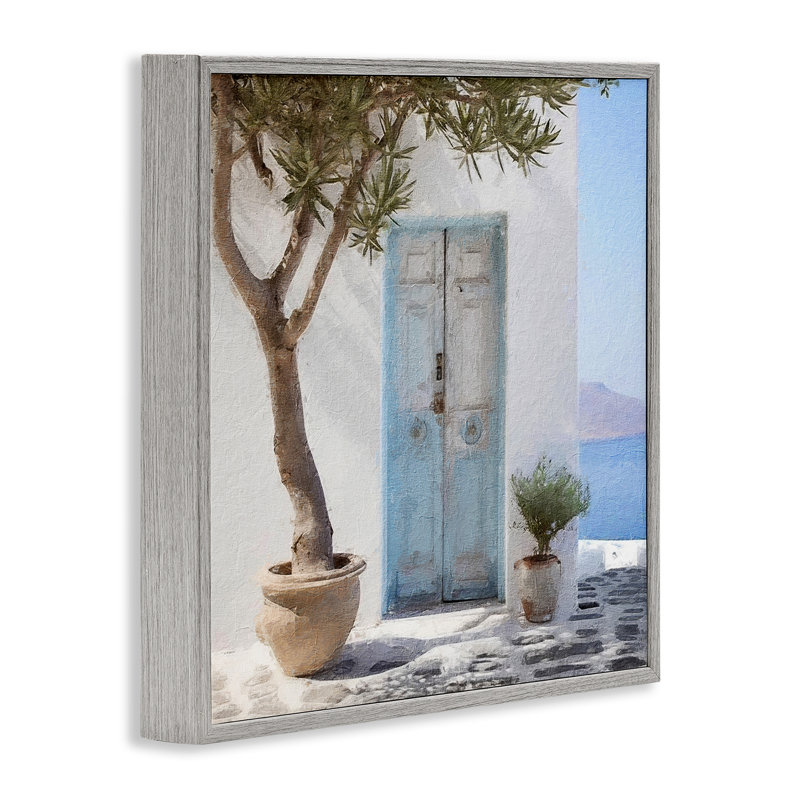 «Coastal Greek Door», estampe numérique encadrée par RileyB, Estampe numérique Farmhouse, H 12 po x l 12 po