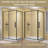 Acrylic Rectangular Shower Pan 48'' W x 36'' D Double Threshold Corner Shower Tray in White with Center Drain