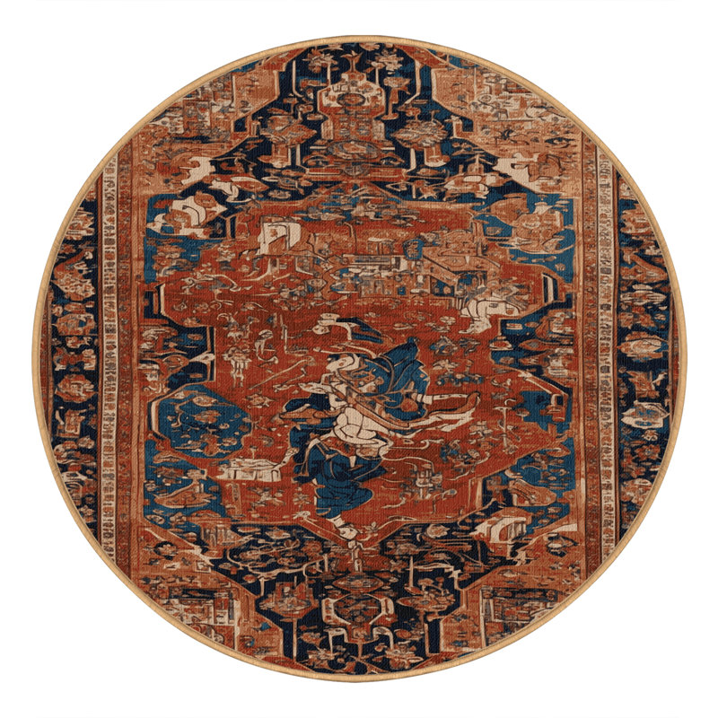 Tapis brun lavable à la machine, Rond 4 pi