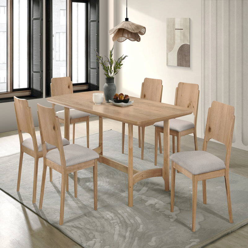 Ensemble de chaises de table de salle à manger 7 pièces, 7 pièces : table, 6 chaises