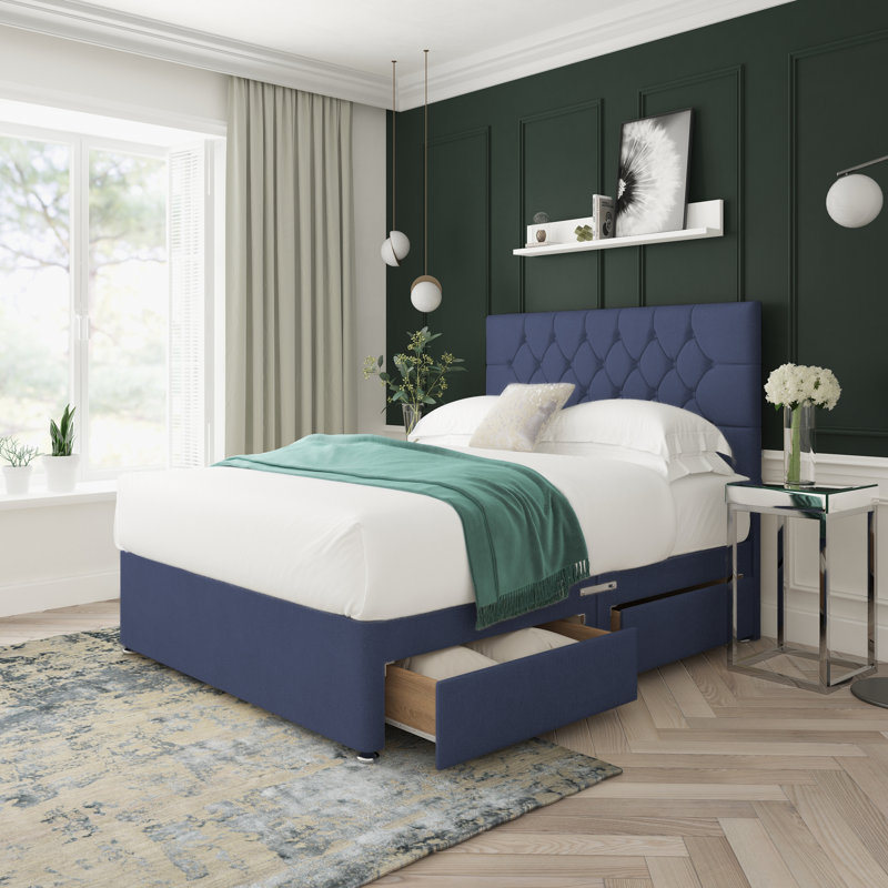 Divan Bed Base, 4 Drawers, Sapphire, Small Double (4')
