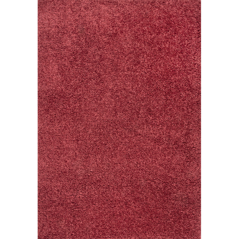 Abbiss Power Loom Red Rug, Rectangle 2'8" x 6'