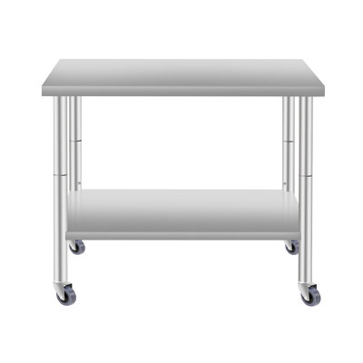 Table de travail commerciale en acier inoxydable de 36 pouces de largeur avec tablette inférieure pour la maison et la restauration, hauteur de 32 pouces, tablette de préparation de qualité par 24, hauteur, longue durée