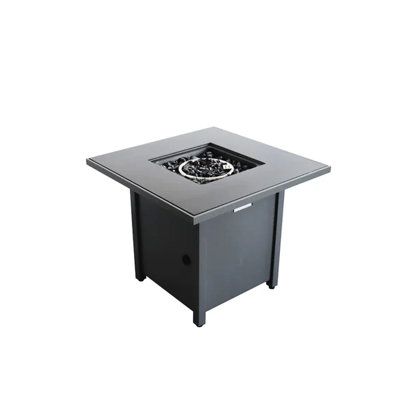 25'' H 30'' W Steel Outdoor Fireplace Table With Take-Away Lid, 40000 , 8 Hr Burn, Push-Button Ignite, Gray Modern Design Fire Pit User- Output, 8-Hour Burn Time, Ignition, Look