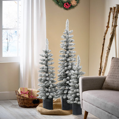 Sapin de Noël enneigé Heldur (ensemble de 3)