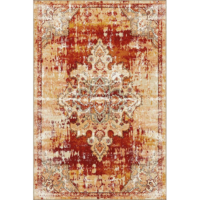 Traditional Woven Based Washable Carpet With Siesta Motif, Rectangle 3'4" x 5'