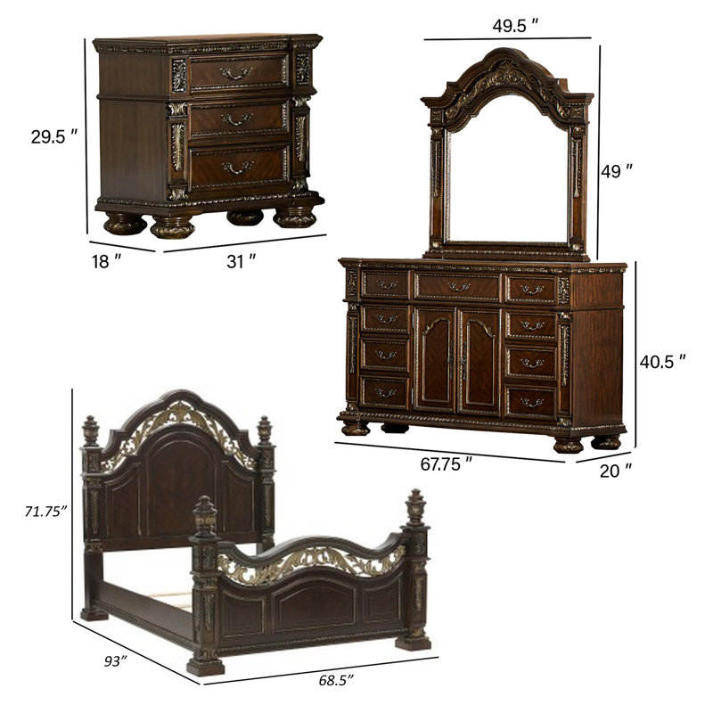 Ensemble de chambre à coucher 4 pièces
