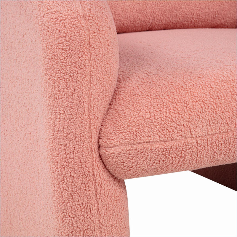 Fauteuil d'appoint simple en molleton avec accoudoirs et coussin Teddy