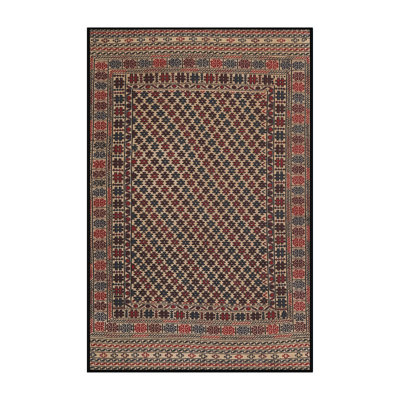 Tapis orange/bleu traditionnel