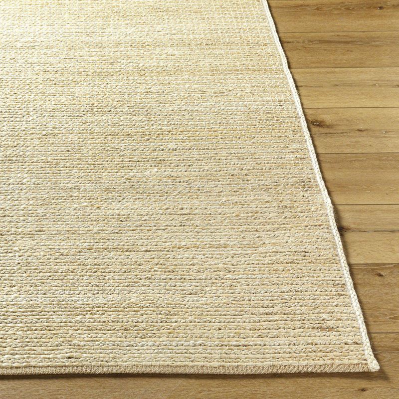 Rectangle Allyannah Hand Woven Flatweave Cotton/Jute/Sisal Area Rug in Khaki/Natural/Camel, Rectangle 8' x 10'