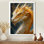 Reproduction d'art jaune et blanc avec griffes dorées et dragon