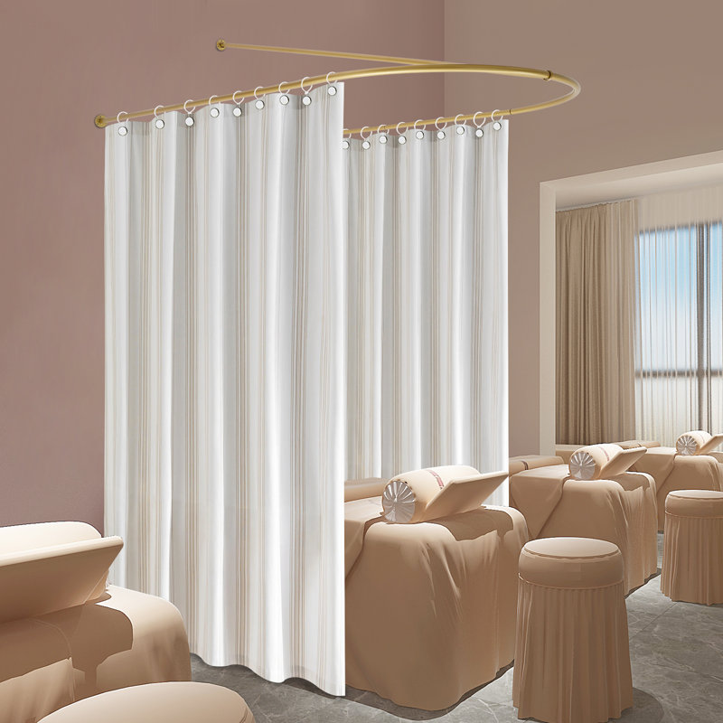 Tringle à rideaux d'intimité d'intimité, paravent en U avec support de plafond (sans rideau), Doré