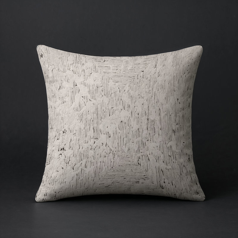 Coussin décoratif intérieur / extérieur gris Modern Modern, Carré 16 po, Beige abstrait 6